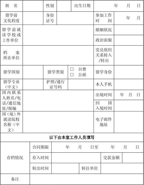 留学申请者信息表_word文档在线阅读与下载_无忧文档