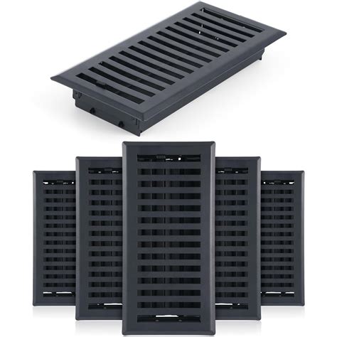 Yaocom 6 Pcs Floor Register 4" x 10" Black Vent Covers Heavy Duty Floor ...