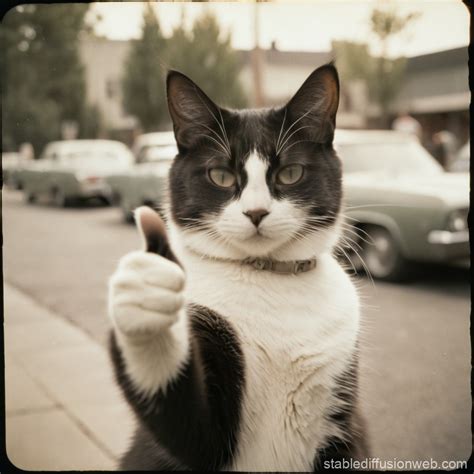 Cat Giving Thumbs Up | Stable Diffusion Online