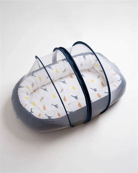 Aariro Cozy Nest Mosquito Net-Baby Gadda Set-Little Dino-Organic Cotton ...