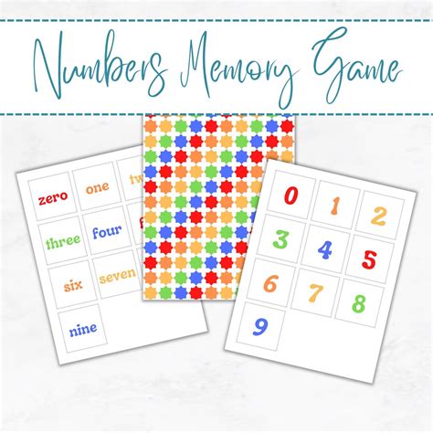 Numbers Matching Game, Memory Game, Matching Game, Kids Activity ...