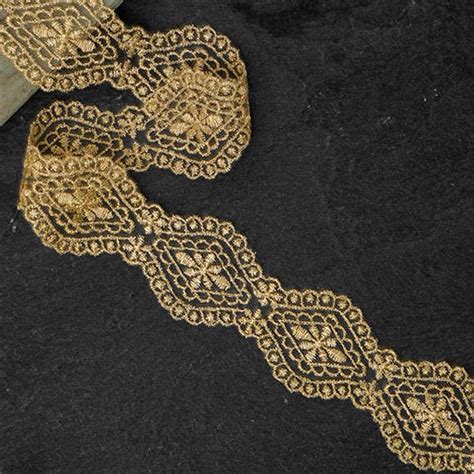 Buy 1-3/4 Metallic Gold Thread Lace Trim by 1 Yard Online in India - Etsy