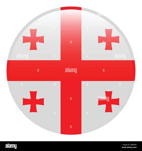 Flag of Georgia. Georgia circle flag 3d logo icon computer vector illustration design Stock ...