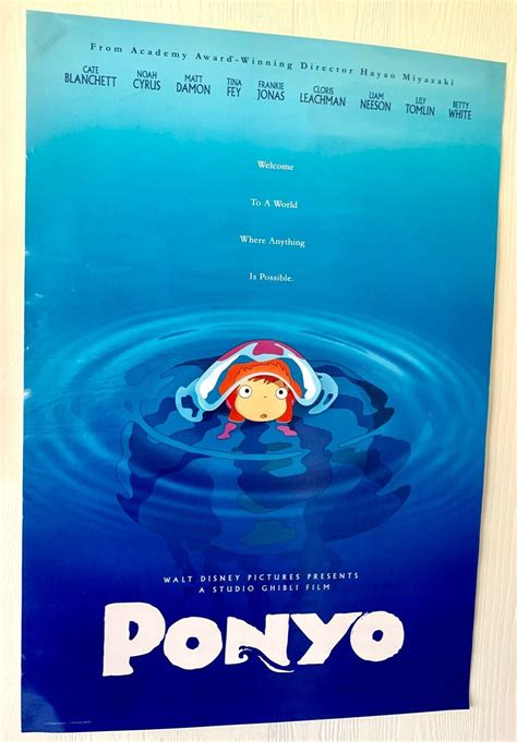 PONYO Movie Poster, Walt Disney/Studio Ghibli, 27" x 18.5" (68.5 cm x ...