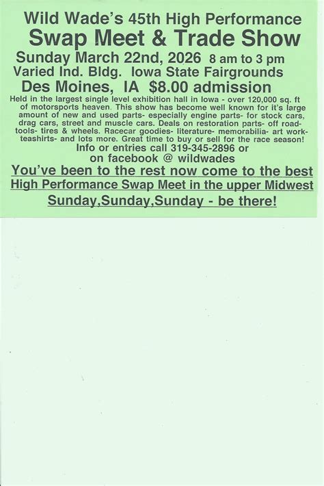 Wild Wades 45th High Performance Swap Meet & Trade Show, Varied ...