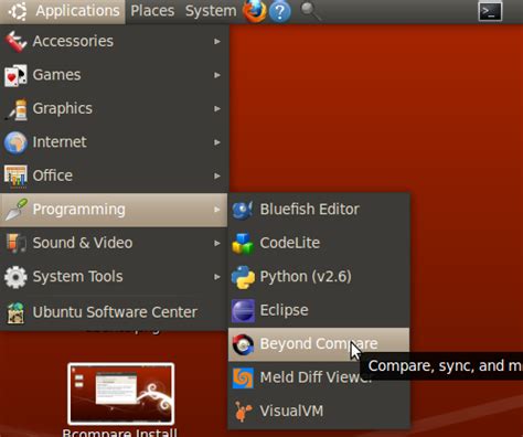 Ubuntu file comparison tool - Bcompare