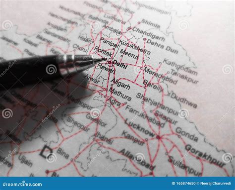 Delhi City Displaying on Geographical Location Map in India 库存照片 - 图片 包括有 投反对票, 刀片: 165874650
