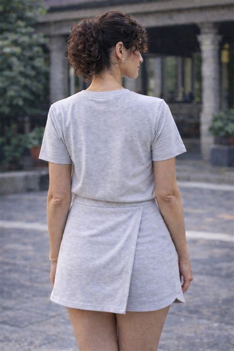 Soft Grey Skort Co-Ord Set for Women | Minimal Premium Cotton Wear ...