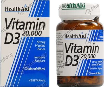 Health Aid Vitamin D3 20000 IU Capsule (30): Uses, Side Effects, Price ...