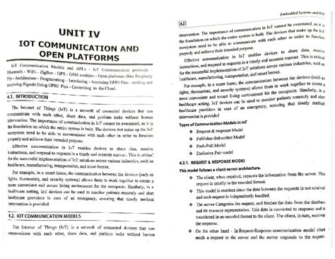 Unit 4.2 - IoT Communication Models and Open Platforms Overview - Studocu