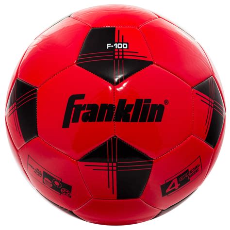 Franklin Sports Competition 100 Size 4 Youth Soccer Ball Red/Black with ...