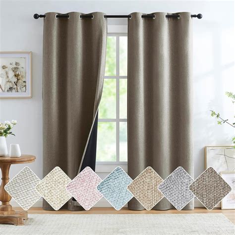 Amazon.com: Treatmentex Blackout Linen Curtains for Living Room ...