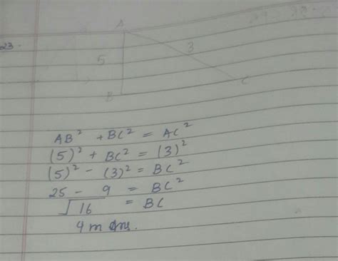 An iron rod 5m long is placed against the wall in such a way that the ...