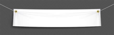 White realistic hang blank fabric horizontal canvas banner sign vector ...