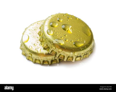 Two corks from beer and lemonade isolated on white background Stock ...