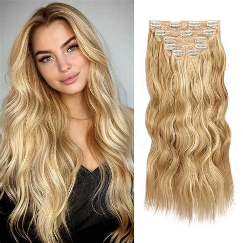Amazon.com : FESHFEN Clip in Hair Extensions - 4 PCS Long Wavy Copper.