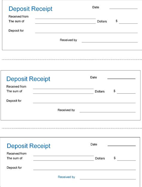 Deposit Slip Template Excel