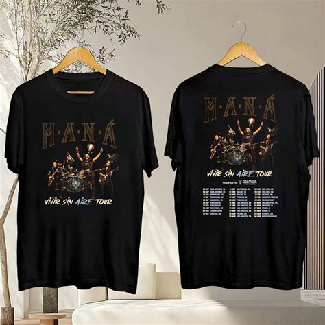 ZENUA Mana Band Tour 2025 T-Shirt, Maná Vivir Sin Aire Tour 2025 T ...