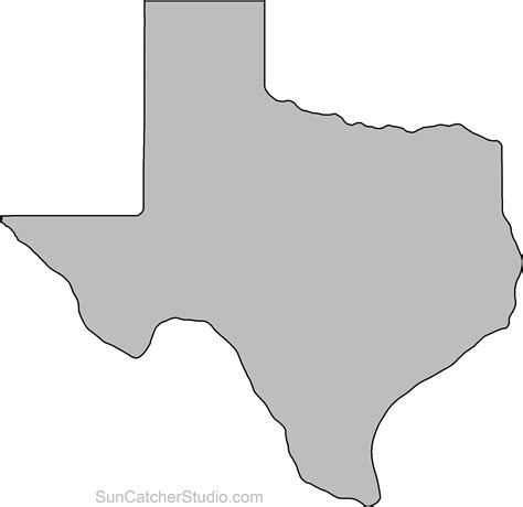 Texas Map Outline Png Shape State Stencil Clip Art - Transparent Texas ...