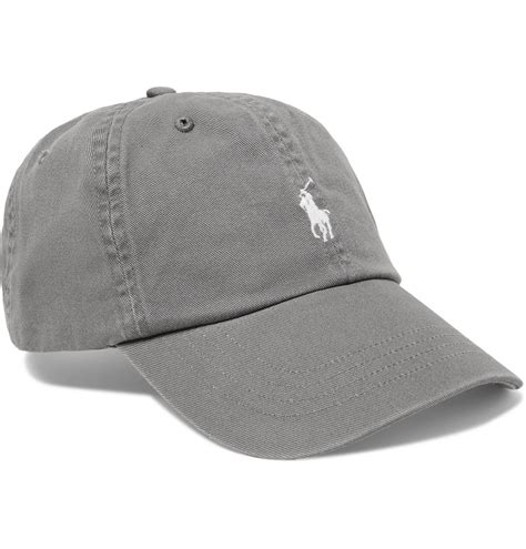 POLO RALPH LAUREN - Logo-Embroidered Cotton-Twill Baseball Cap - Gray ...