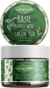 Wingreens Farms Basil Leaves with Green Tea Tulsi Green Tea Plastic ...