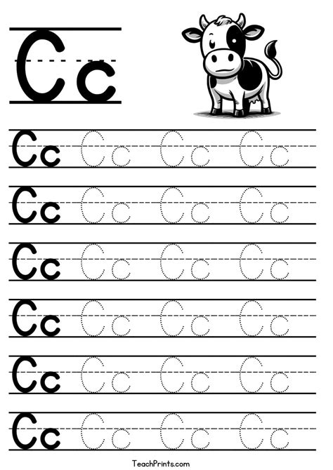 Letter C Tracing Worksheet - Free Printables - Teach Prints