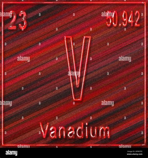 Vanadium chemical element, Sign with atomic number and atomic weight, Periodic Table Element ...