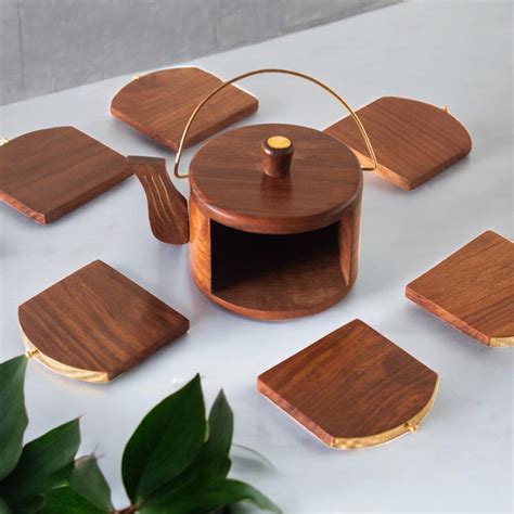 Kettle Shaped Wooden Coasters (Set of 12) – Yura Designs