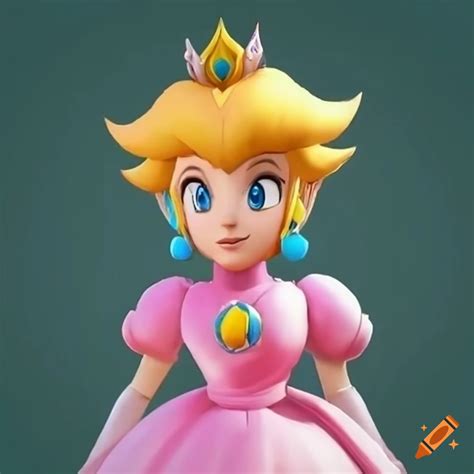 Princess Peach and Link posing in ballgowns on Craiyon