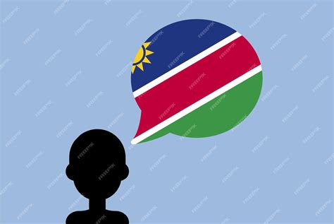 Premium Vector | Namibia flag with speech balloon silhouette man with ...