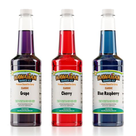 Hawaiian Shaved Ice Snow Cone Syrup 3 Flavor Pack, Quarts - Walmart.com