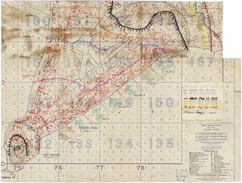 Secret Enemy Installation Map of Iwo Jima prepared for the American ...