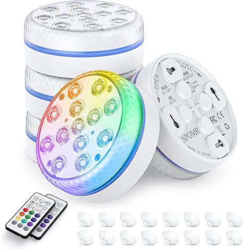 Amazon.com : SPOMR Submersible Pool Lights Waterproof IP68 - Underwater ...