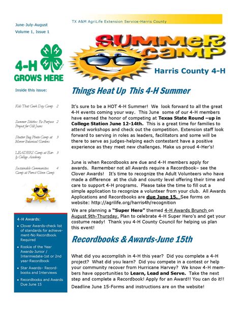 2018 Summer Newsletter | Harris County 4-H