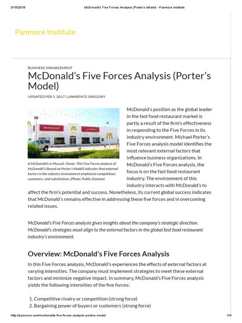 Image result for Five Forces Model Example Restaurants