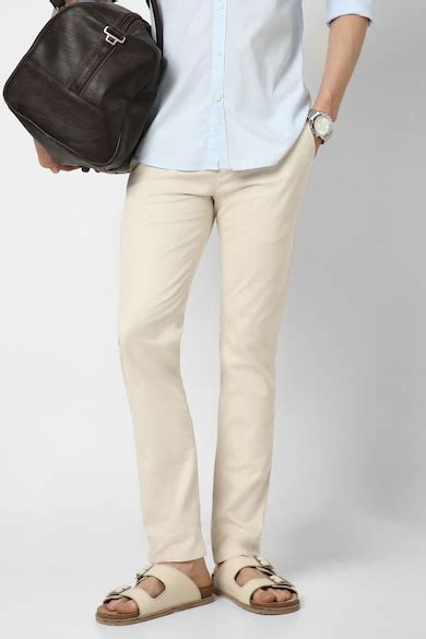 Buy Men Cream Solid Low Skinny Fit Trousers Online - 39828849 | Peter ...