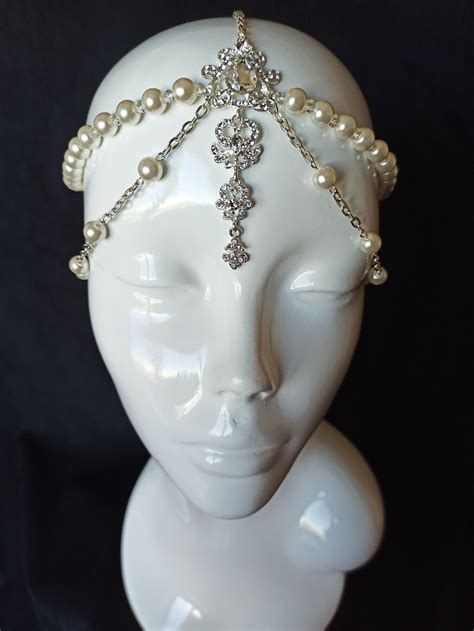Pearl Hair Chain: Art Deco Bridal Headpiece, Gatsby-inspired - Etsy ...