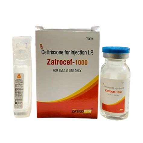 Zatrocef 1000 - Ceftriaxone for Injection I.P - Zatropha Pharma