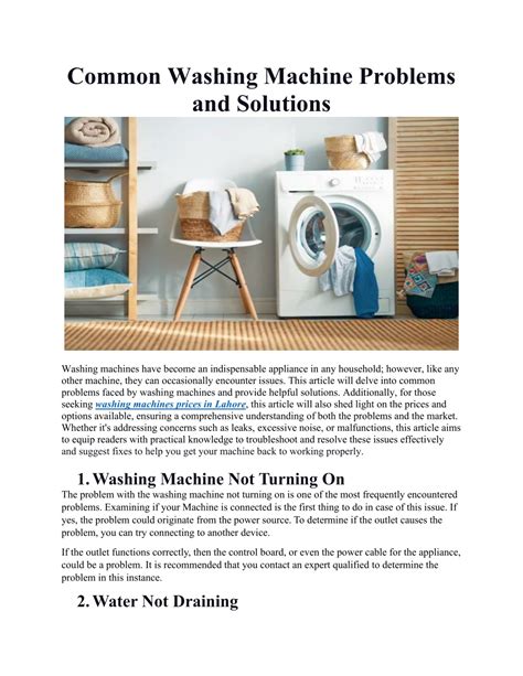 Image result for Washing Machine Problems