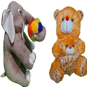 Kiddiested combo pack-elephant and motherson teddy-special gift for ...