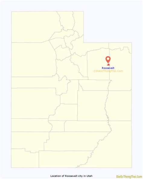 Map of Roosevelt city, Utah - Thong Thai Real