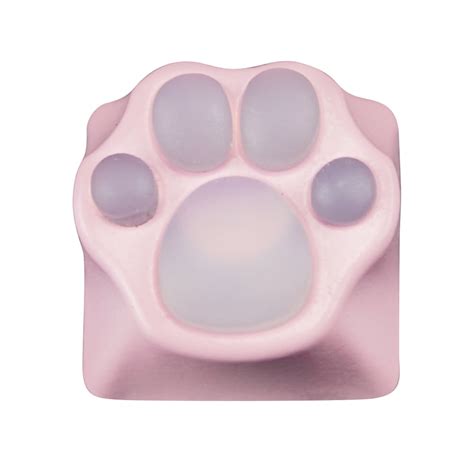 Buy 3D Cat Paw Aluminum Mechanical Keyboard Keycap Pink BaseTransprent ...