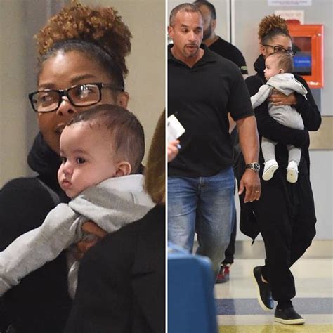Slender janet jackson keeps it comfy as she carries napping son eissa ...