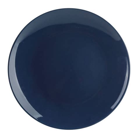 12-Piece Stoneware Dinnerware Set, Glossy Dark Blue
