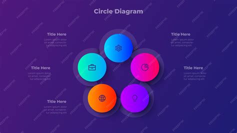 5 step circle infographic for business process flow | Premium PSD