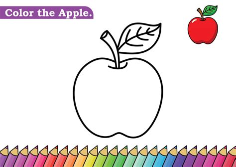 Apple coloring page. isolated coloring book. color pages for kids ...