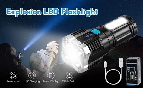 ROMINO 4 in 1 Led Torch Lights Rechargeable Emergency Torch Light 3W ...