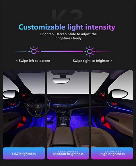 Cardi Interior Ambient Atmosphere Light, 6th Gen With K3 LED Strips, 2 ...