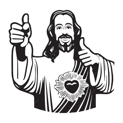 Jesus Christ thumbs up Clipart Design Funny Jesus Christ Vector ...
