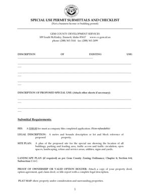 Fillable Online SPECIAL USE PERMIT.doc Fax Email Print - pdfFiller